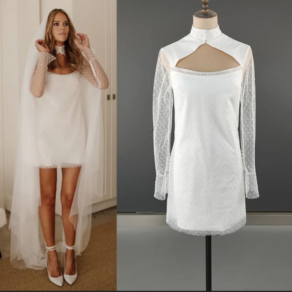 Mod Plus Size (20) Mini Wedding Dress